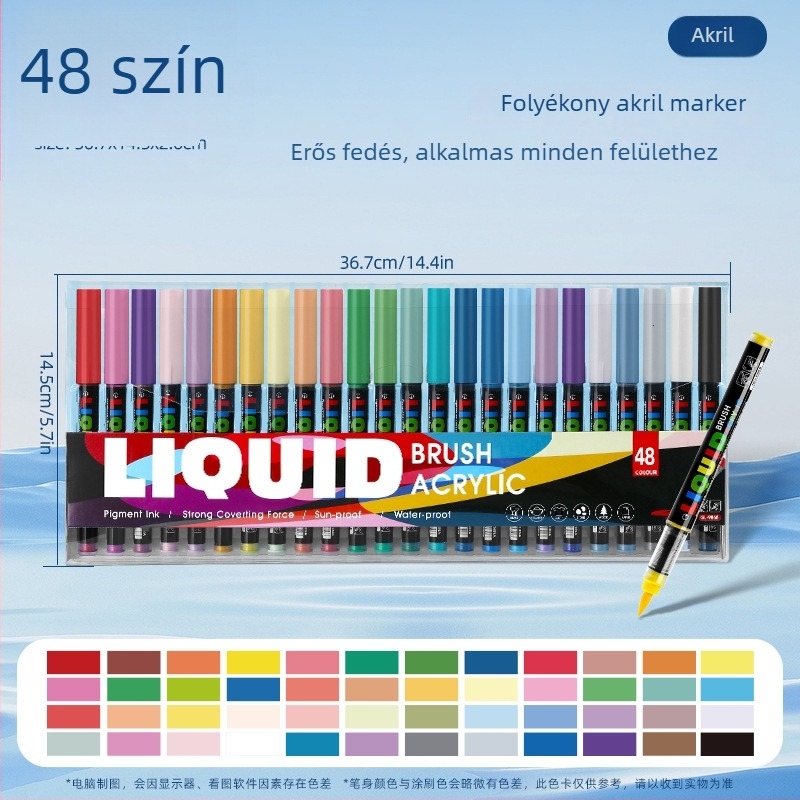 Akril marker készlet: nem csöpögő, kerek test, puha hegy, víz alapú tinta és intelligens tinta-vezérlés