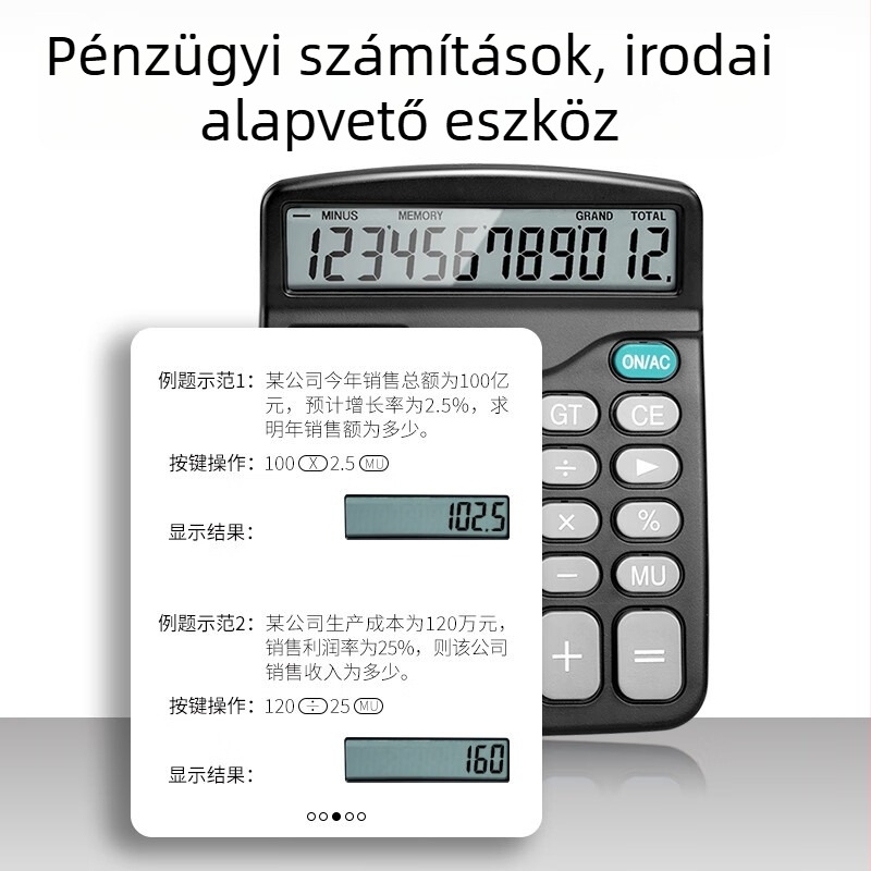 Asztali számológép 837ES duál tápegységgel, 12-jegyű kijelző, fém-plasztik test