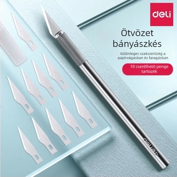 Deli 2102 gravírozó kés – fa gravírozó eszköz, papírvágás, tollkés, gumibélyeg készítéséhez