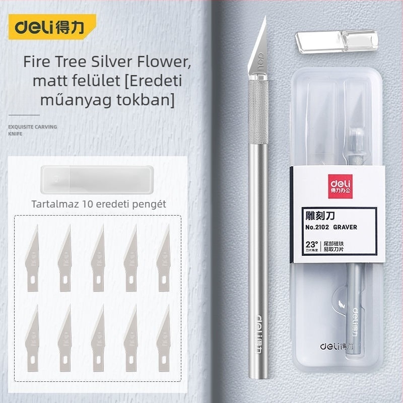 Deli 2102 gravírozó kés – fa gravírozó eszköz, papírvágás, tollkés, gumibélyeg készítéséhez