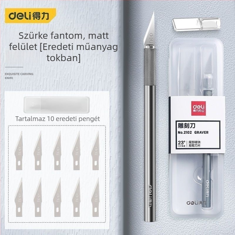 Deli 2102 gravírozó kés – fa gravírozó eszköz, papírvágás, tollkés, gumibélyeg készítéséhez