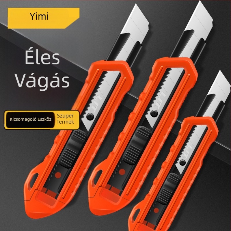 Univerzális vágókés ABS mérnöki műanyag testtel, modell LIT-193454, penge 18 mm, tömeg 0,2 kg
