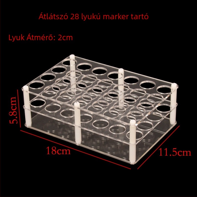 Átlátszó akril toll- és kozmetikai tartó/display állvány – műanyagból készült, átlátszó kivitel (Anyag: Műanyag; Modell: Alapértelmezett tétel; Testreszabás: Igen; Logó nyomtatás: Nem lehetséges)