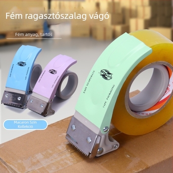 Fémmegerősített 6 cm-es átlátszó ragasztószalagvágó – kézi csomagoló záróeszköz