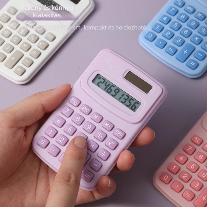 KC-888 Macaron tudományos számológép, 8 számjegyű kijelző, ABS ház, tartalmaz gombelemet, súly 38 g