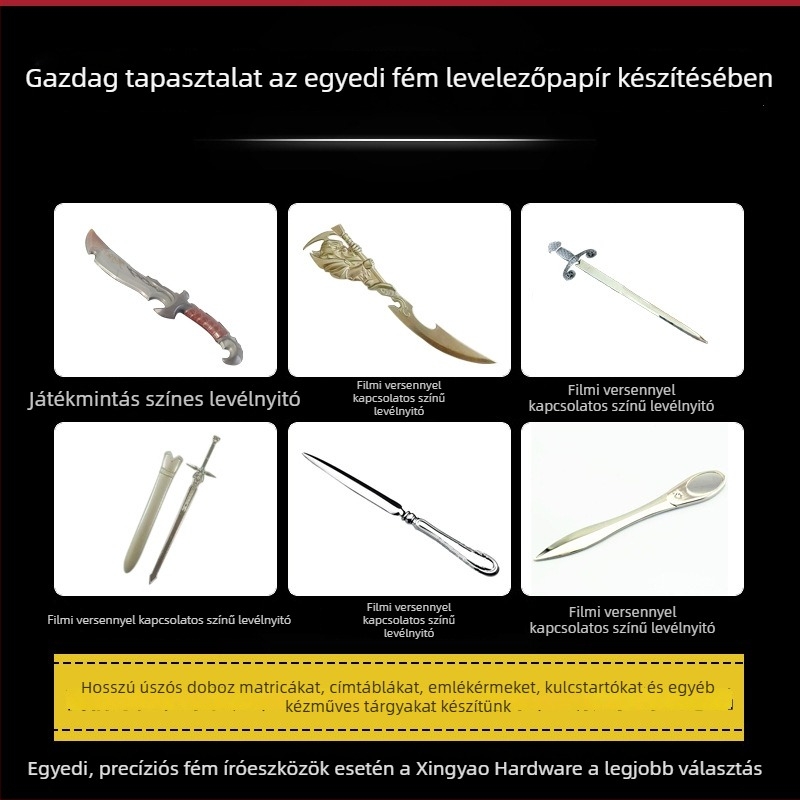 Levélnyitó – fém kézi papírvágó, Modell: Letter Opener (Típus: kézi papírvágó; Modell: Letter Opener; Anyag: Fém)
