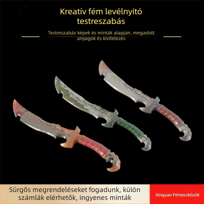 Levélnyitó – fém kézi papírvágó, Modell: Letter Opener (Típus: kézi papírvágó; Modell: Letter Opener; Anyag: Fém)