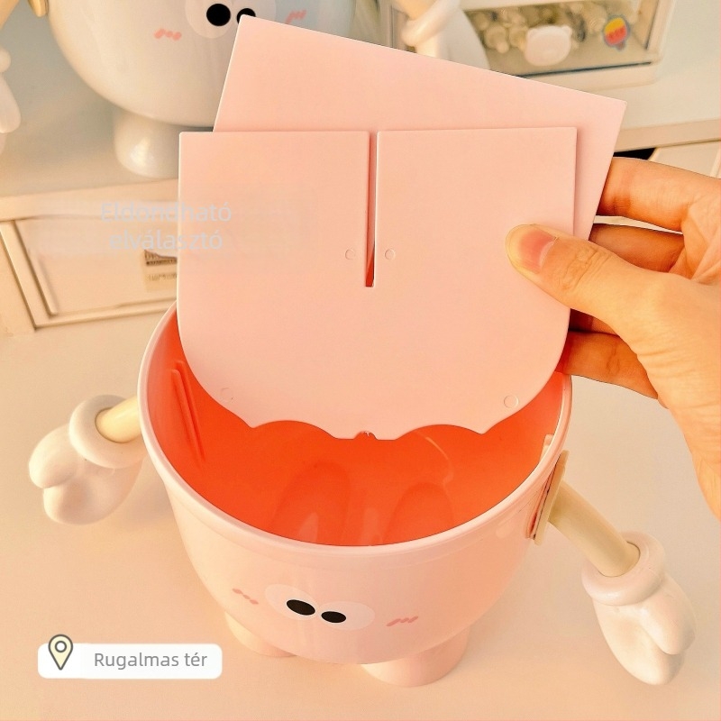 Kedves, nagy szemű tolltartó, Zheyu Bd-0227, műanyag, kerek, irodai rendező