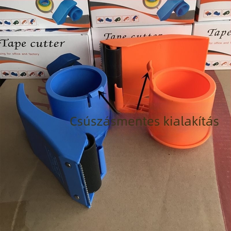 Szalagvágó és Nagy Csomagológép, ABS műanyagból, ütésálló kialakítás, 3-8 cm széles szalaghoz