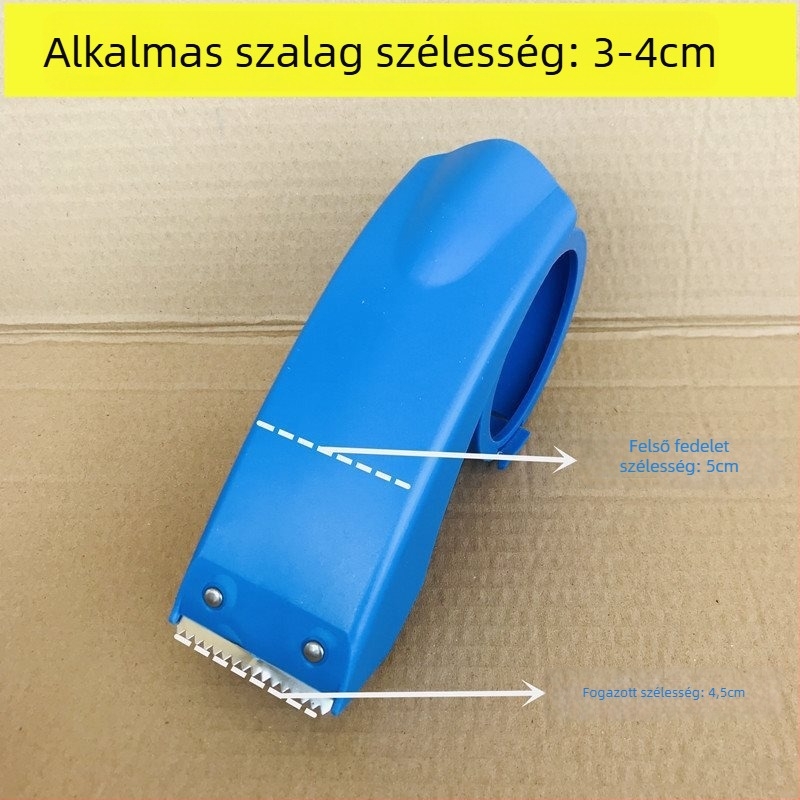Szalagvágó és Nagy Csomagológép, ABS műanyagból, ütésálló kialakítás, 3-8 cm széles szalaghoz