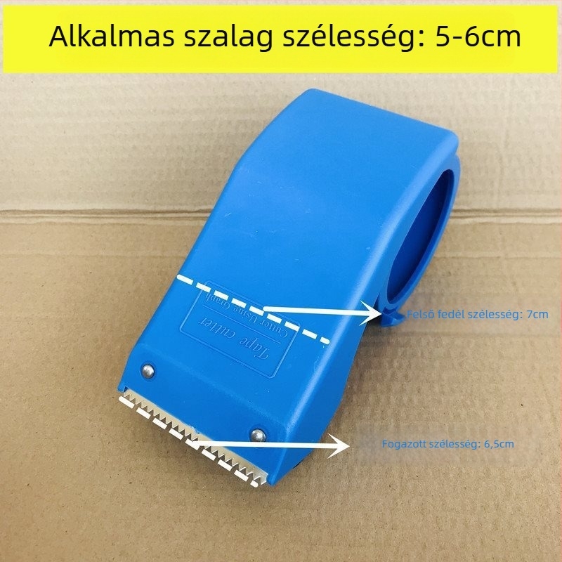 Szalagvágó és Nagy Csomagológép, ABS műanyagból, ütésálló kialakítás, 3-8 cm széles szalaghoz