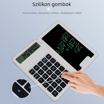Dongxin tudományos számológép összecsukható írás táblával, 12-digit LCD kijelző, ABS tok, modell NLT-L050-J, gombos elem