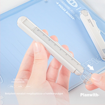 Hordozható diákok számára: többcélú vonalzó, olló és toló-nyomó kés (RosyPosy PW259X, 2Cr13/ABS/PP/akril, 28 g)