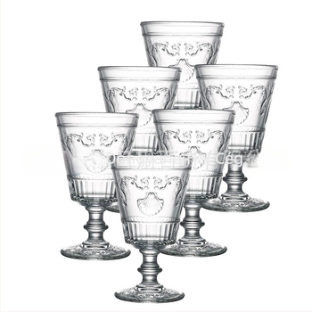 Jinya borospohár — domborított francia díszítés, retro lux stílus, vintage udvari hangulat