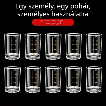 Whiskey pohár mérőskálával, kapacitás 1–100 ml, közönséges üveg, új kínai stílus, prémium minőség