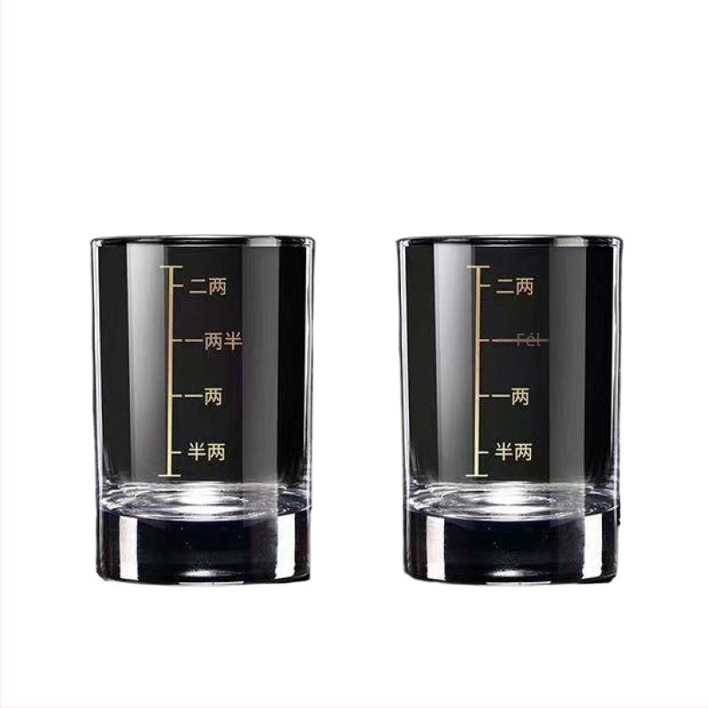 Whiskey pohár mérőskálával, kapacitás 1–100 ml, közönséges üveg, új kínai stílus, prémium minőség