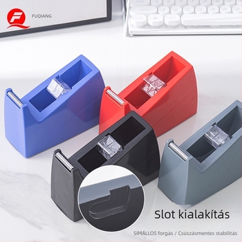 Hordozható irodai szalagadagoló, többfunkciós, súlyozott, csúszásmentes alap, éles penge (Modell FQ8804, Anyag: Műanyag, Nettó tömeg: 588 g, Szalag tengely átmérője: 2,5 cm, Szalag szélesség: legfeljebb 20)