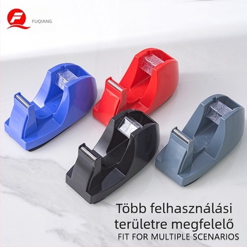 Hordozható irodai szalagadagoló, többfunkciós, súlyozott, csúszásmentes alap, éles penge (Modell FQ8804, Anyag: Műanyag, Nettó tömeg: 588 g, Szalag tengely átmérője: 2,5 cm, Szalag szélesség: legfeljebb 20)