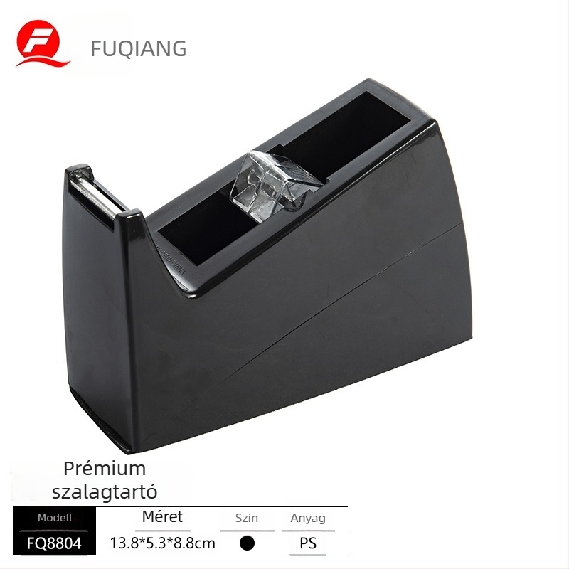 Hordozható irodai szalagadagoló, többfunkciós, súlyozott, csúszásmentes alap, éles penge (Modell FQ8804, Anyag: Műanyag, Nettó tömeg: 588 g, Szalag tengely átmérője: 2,5 cm, Szalag szélesség: legfeljebb 20)