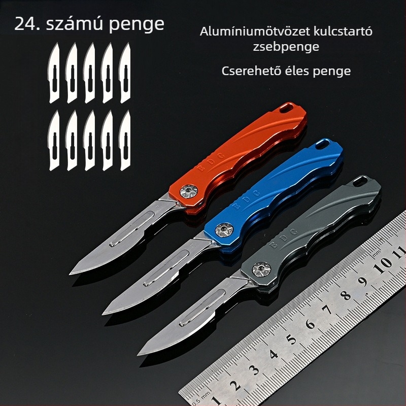 Összecsukható kés alumíniumötvözetből, modell Aluminum quick change knife, márka Nothing