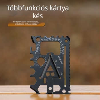 18 az 1-ben multifunkcionális EDC eszköz: üvegnyitó, konzervnyitó, csavarhúzó, kis kulcs és kártya formájú kés