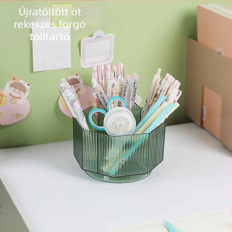 Asztali tároló doboz rácsos kialakítással, ABS műanyag, 18 literes kapacitás, modern minimalista stílus