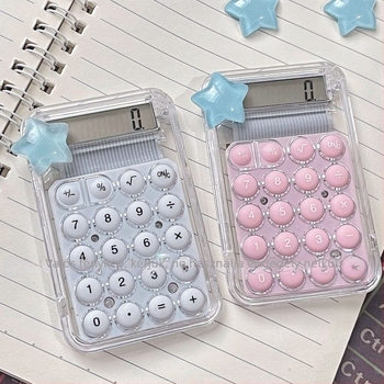 Csillag alakú aritmetikai számológép (Modell: 001; Anyag: műanyag; Napelemes működés; Akkumulátor mellékelve)