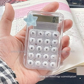 Csillag alakú aritmetikai számológép (Modell: 001; Anyag: műanyag; Napelemes működés; Akkumulátor mellékelve)