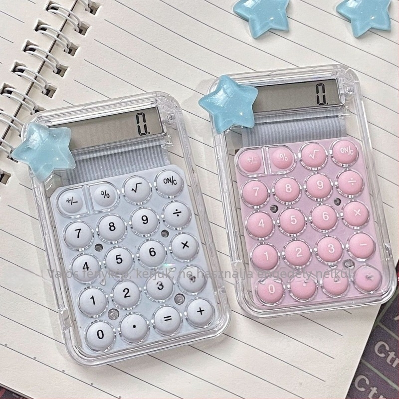 Csillag alakú aritmetikai számológép (Modell: 001; Anyag: műanyag; Napelemes működés; Akkumulátor mellékelve)