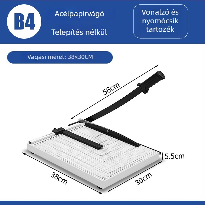 Kézi papírvágó gillotine, acél konstrukció, fém alap, modell 829-3 (829-es sorozat)