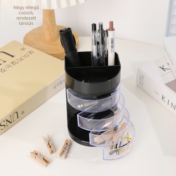 Tolltartó, többfunkciós, stílusos asztali kiegészítő, márka Fuxiang FX904, műanyag, kerek forma