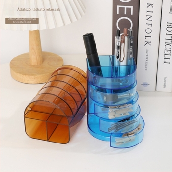 Tolltartó, többfunkciós, stílusos asztali kiegészítő, márka Fuxiang FX904, műanyag, kerek forma