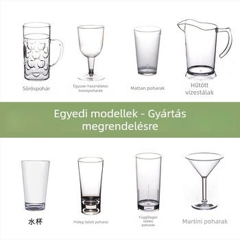 HY műanyag sörös pohár, modern minimalista stílus, logóval testreszabható