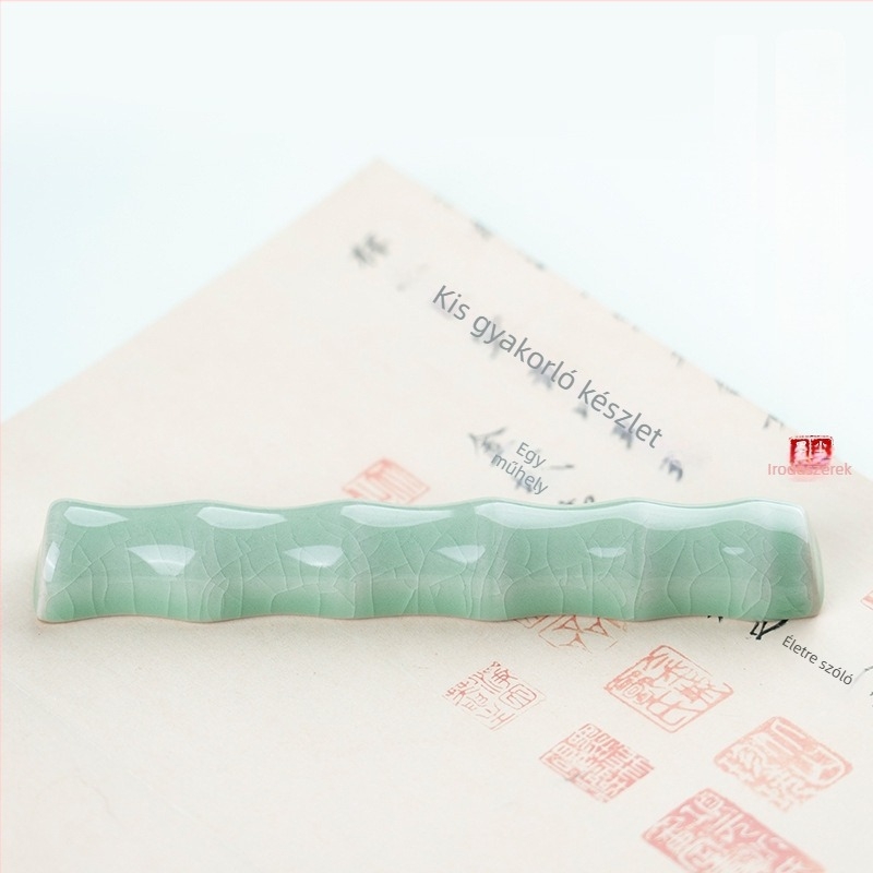 Kerámiából készült bambusz formájú tolltartó – tolltartó és íróasztali dísz kaligráfiához és hagyományos kínai festészethez