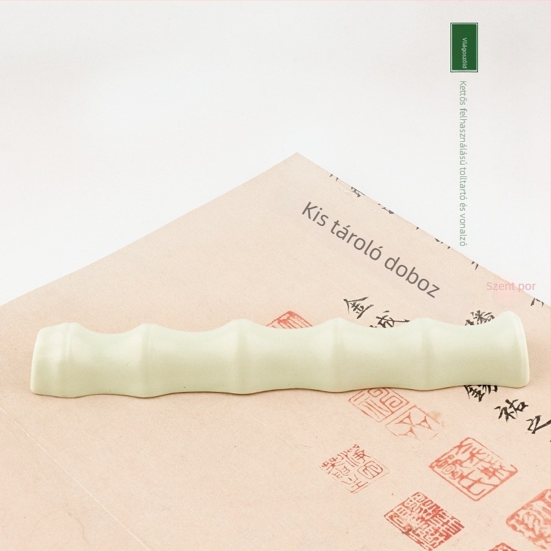 Kerámiából készült bambusz formájú tolltartó – tolltartó és íróasztali dísz kaligráfiához és hagyományos kínai festészethez