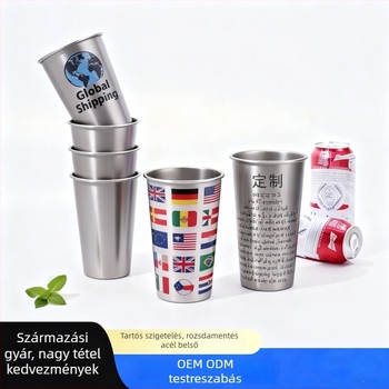 304 rozsdamentes acél sörös pohár, modern minimalista stílus, testreszabás elérhető, logó nyomtatás