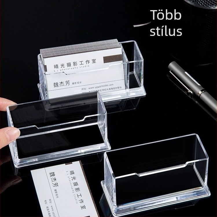 Névjegykártyatartó | Akril anyagú | Egyrétegű kivitel | Kapacitás: 70 kártya