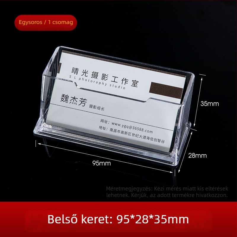 Névjegykártyatartó | Akril anyagú | Egyrétegű kivitel | Kapacitás: 70 kártya