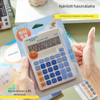 Aritmetikai számológép, 12 jegyű kijelző, elemre működik, műanyag ház, 200 g