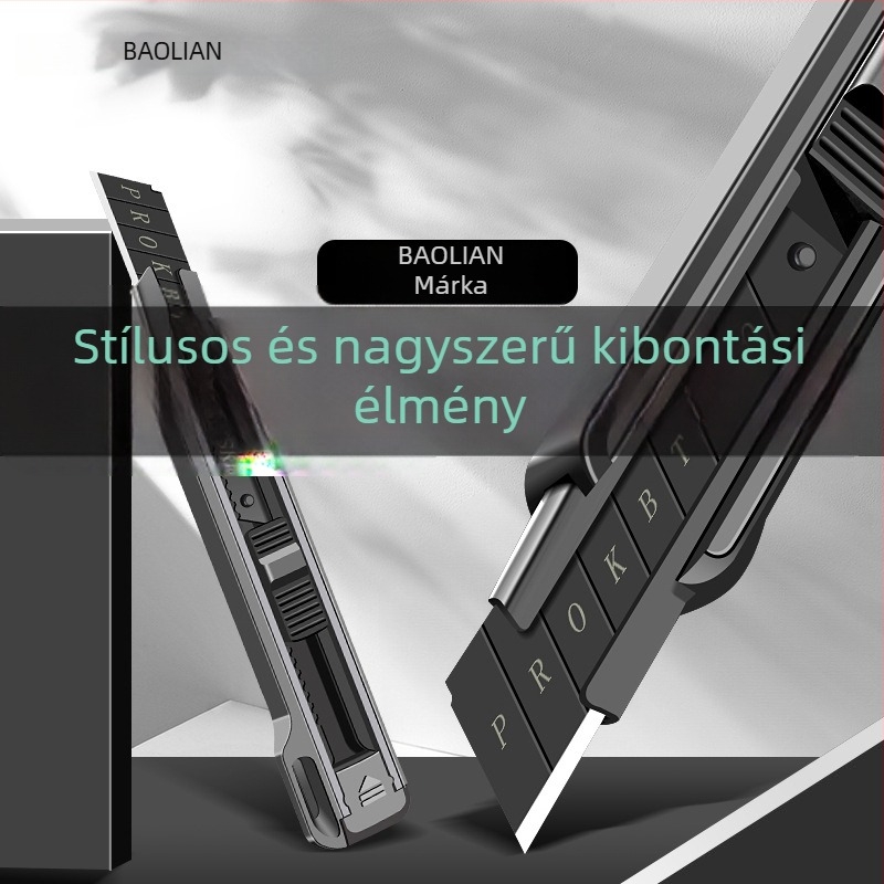 Többcélú kés dobozok kicsomagolásához, papírvágáshoz és tapétavágáshoz – ipari kategória, megerősített él