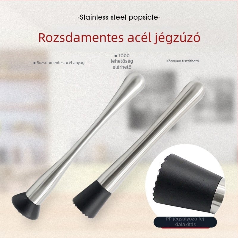 Rozsdamentes acél jégtörő és citromnyomó koktél- bár eszköz, modern minimalist stílus, 2019