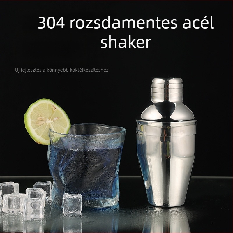 Rozsdagmentes acélból készült koktél shaker háromfokozat kézi mechanizmussal, otthoni bárhoz