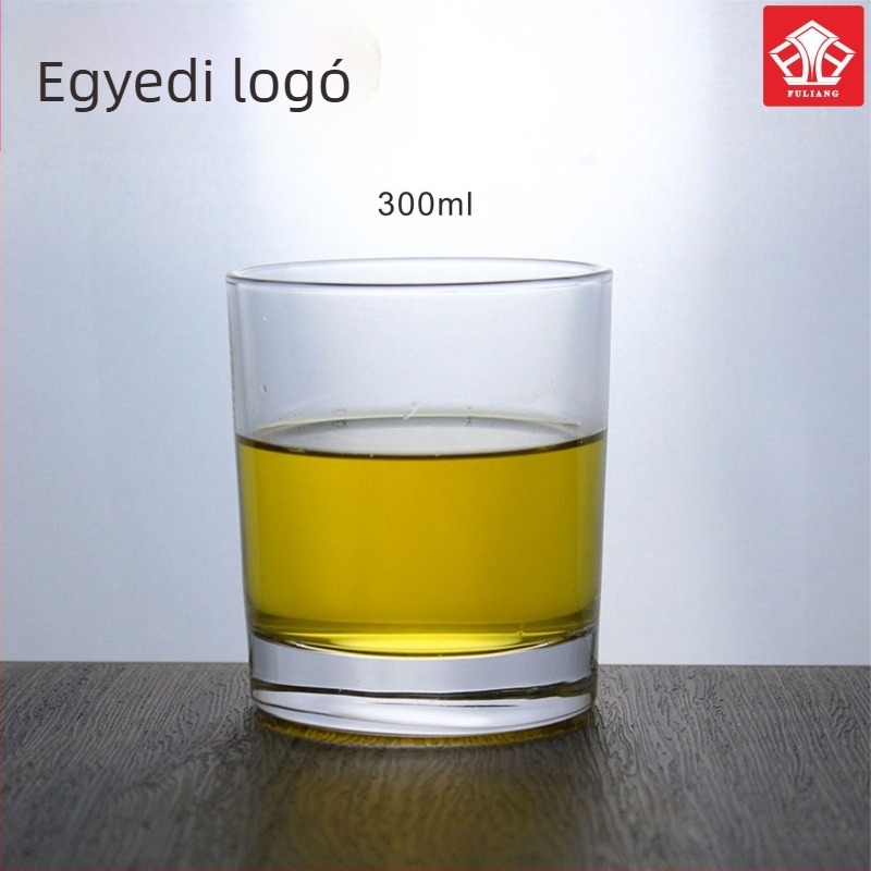 Bar-stílusú vastag üvegű whiskey pohár, kristályos likőrös pohár otthoni használatra, kreatív tervezés, logó testreszabás