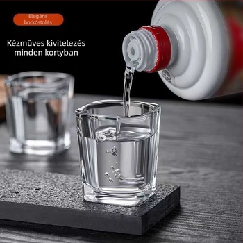 6 darabos üveg szeszes italok pohárkészlet, modern minimalista kialakítás, nyomtatott logó, 1–100 ml kapacitás