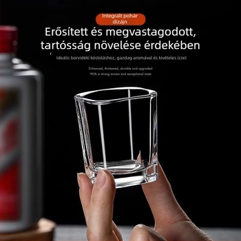 6 darabos üveg szeszes italok pohárkészlet, modern minimalista kialakítás, nyomtatott logó, 1–100 ml kapacitás