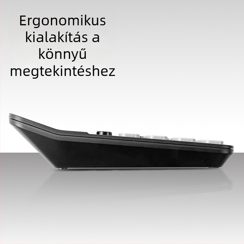 Deli kettős áramellátású számológép, nagy kijelzővel, 12 számjegyű, irodai és pénzügyi számításokhoz