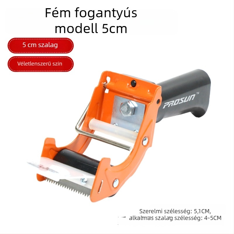 Kézi fém doboz-záró készülék átlátszó szalagvágóval; modellek: 8052/8062; anyag: vas; szalag szélesség legfeljebb 48 mm.