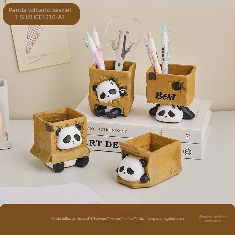 Panda tolltartó az íróasztalra – gyanta dekoratív figura, Márka Yisheng, Modell Shce1210227