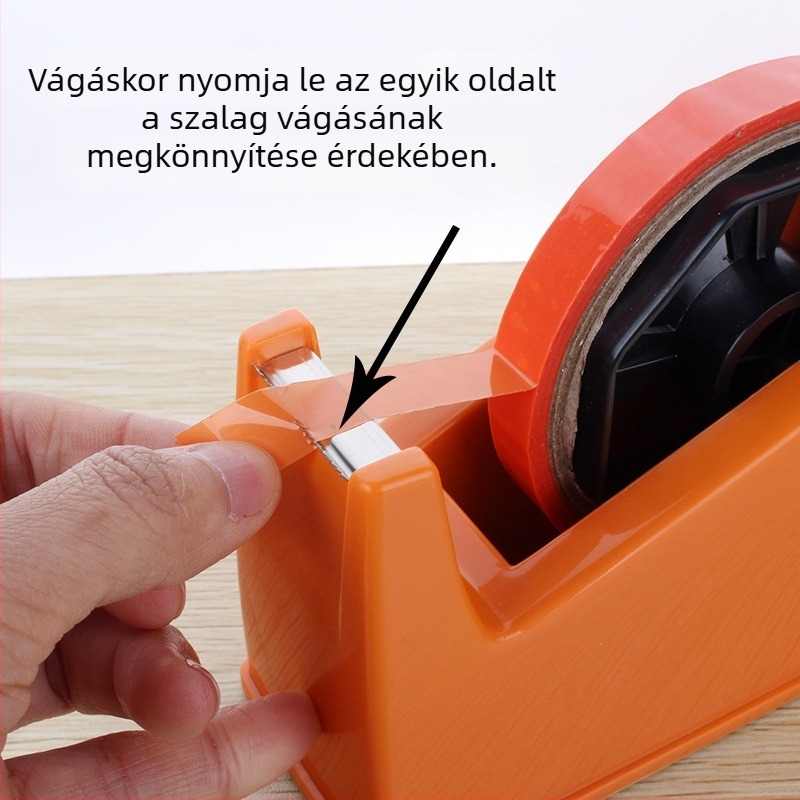 Többfunkciós szalagadagoló, átlátszó vágóval, asztali kettős használatú irodai kiegészítő, alappal