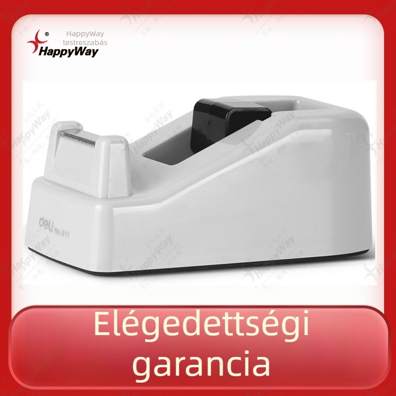 Deli 811 szalagadagoló, 26 mm-es görgő, max. 18 mm szélességű szalag, műanyag test, QR-kód gravírozás